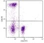 Human peripheral blood lymphocytes were stained with Mouse Anti-Human CD8-PE (SB Cat. No. 9535-09) and Mouse Anti-Human CD4-FITC (SB Cat. No. 9522-02).