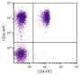 Porcine peripheral blood lymphocytes were stained with Mouse Anti-Porcine CD3ε-APC (SB Cat. No. 4510-11) and Mouse Anti-Porcine CD4-FITC (SB Cat. No. 4515-02).